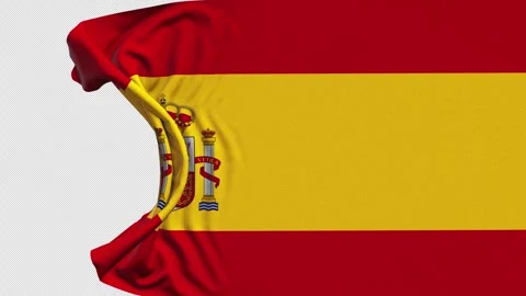 Spain Flag Waving Transition Animation on Transparent Background Stock Footage 326348401