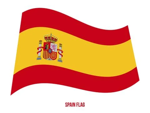 Spain Flag Waving Vector Illustration on White Background. Spain National Flag Stock Illustration