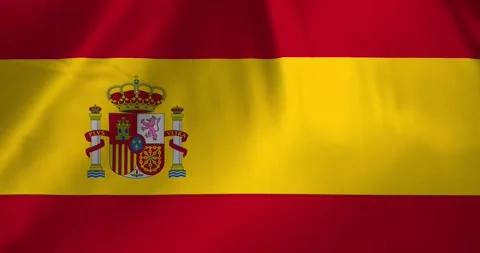 Spain flag waving with the wind background loop video animation Video stock 327173526