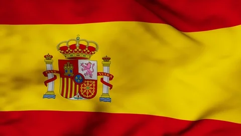 The Spain flag waving in the wind Stock Footage 88157502