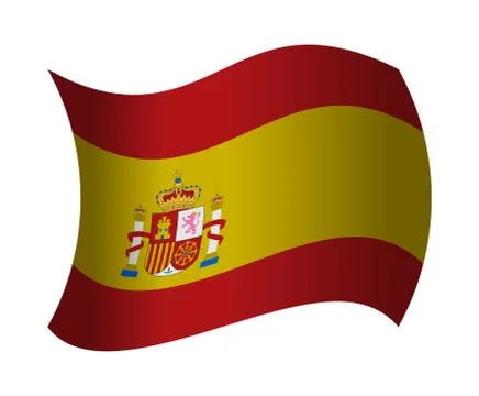 Spain flag waving in the wind 스톡 일러스트