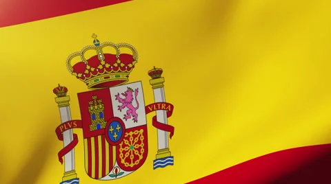 Spain flag waving in the wind. Looping sun rises style.  Animation loop Stock-Footage 47984091