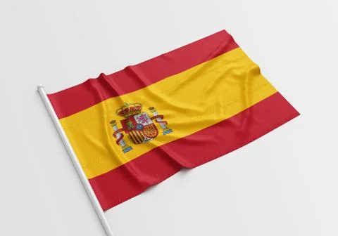 Spain Flag on White Floor Stock Photos
