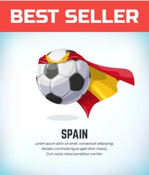 Spain football or soccer ball. Football national team. Vector illustration Stock Illustration
