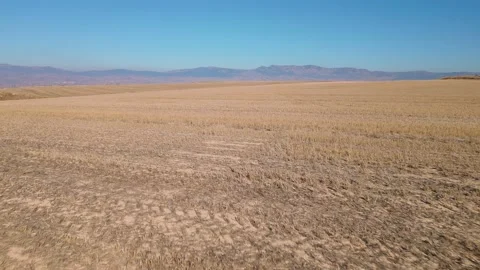 Spain forward movement over dry fields Stock-Footage 233284424