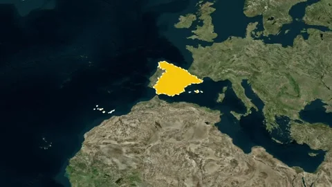 Spain Geography Map Highlight Border Motion Graphic Animation 4K 库存影片 330383443