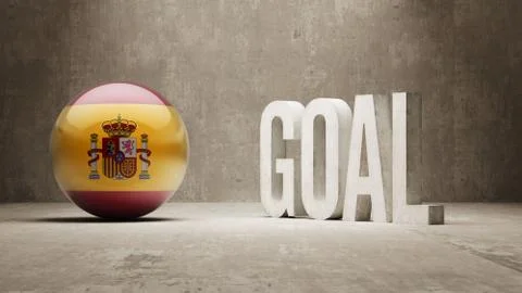 Spain. Goal  Concept. Stock Illustration
