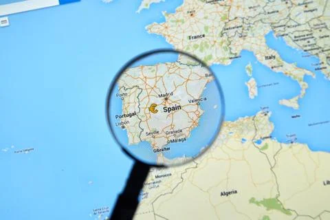 Spain on Google Maps Stock Photos