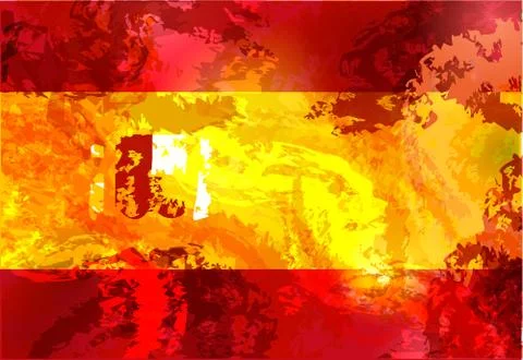 Spain grunge flag isolated vector in official colors and Proportion Stock Illustration