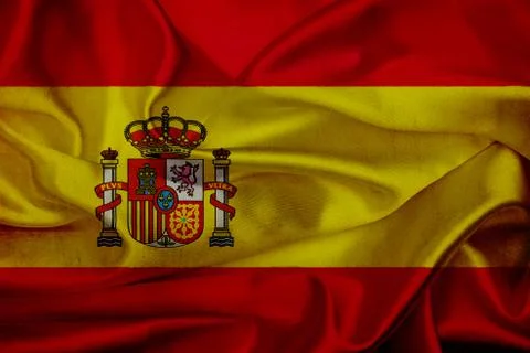 Spain grunge waving flag Stock Illustration