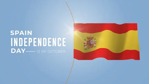 Spain Happy Independence Day typography animation with spain flag animated Stock Footage 279325582