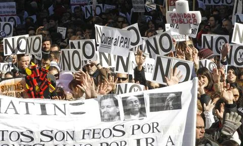 Spain Health Policy Protests - Dec 2012 Stock Photos