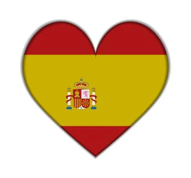 Spain heart flag 스톡 일러스트