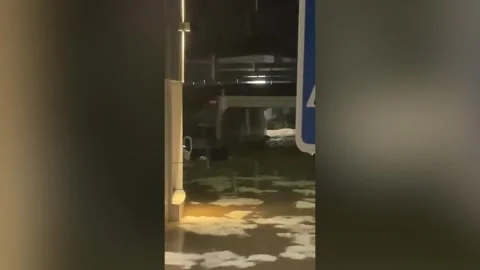 Spain: Heavy rainfall triggers red alert in Spains Malaga region (3) Stock Footage 325081820