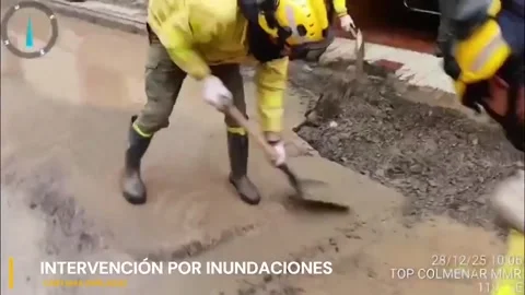 Spain: Heavy rainfall triggers red alert in Spains Malaga region (2) Stock Footage 325081824