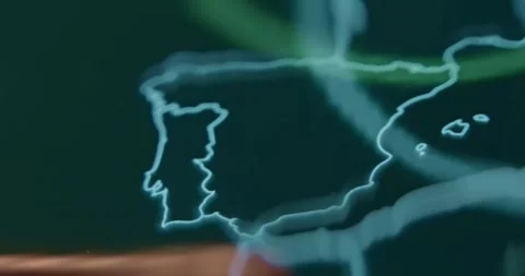 Spain hit by cyber attack displayed on real time cyber map Stock Footage 310804052