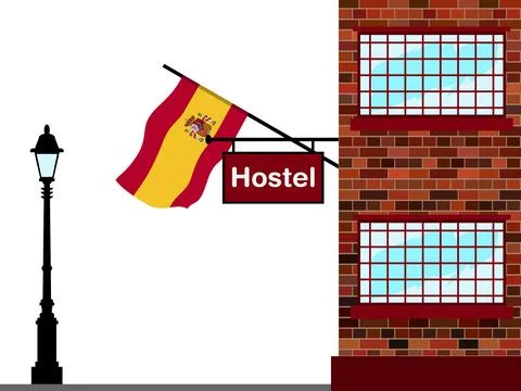 Spain Hostels Vector Illustration Stock Illustration