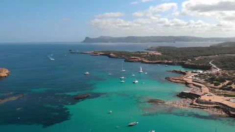 Spain Ibiza Drone  Video stock 245311148
