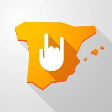 Spain icon with a hand Illustrazione stock