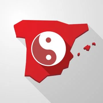 Spain icon with a ying yang Stock Illustration