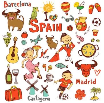 Spain icons collection Stock Illustration