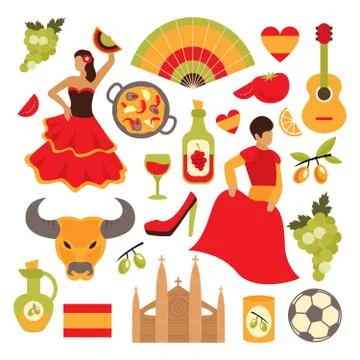 Spain icons set Stock-Illustration