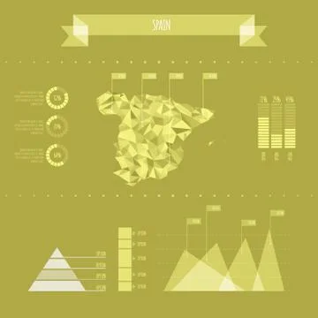 Spain Infographic Report Template Stock Illustration