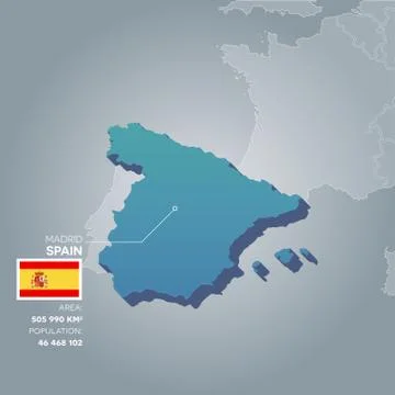 Spain information map. Stock Illustration