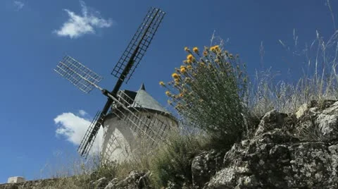 Spain La Mancha windmills Consuegra timelapse 7 Stock Footage 10897357