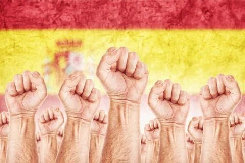 Spain labour movement, workers union strike Stock Illustration