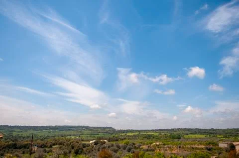 Spain landscape with blue sky Stock Photos