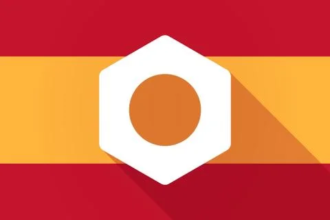 Spain long shadow flag with a nut Illustrazione stock