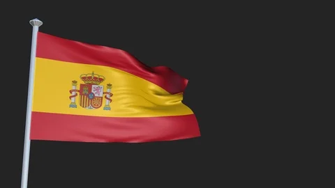 Spain - Loopable 3D flag animation with Alpha Channel and Transparency for yo Stock-Footage 91468537