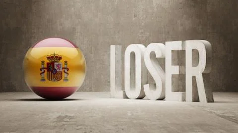 Spain. Loser Concept. Stock Illustration