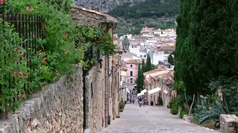 Spain - Majorca - Pollensa - Calvari Steps Stock Footage 14095092