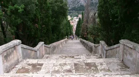 Spain - Majorca - Pollensa - Calvari Steps Stock Footage 14132095