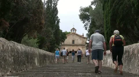 Spain - Majorca - Pollensa - Calvari Steps Видео 14172618