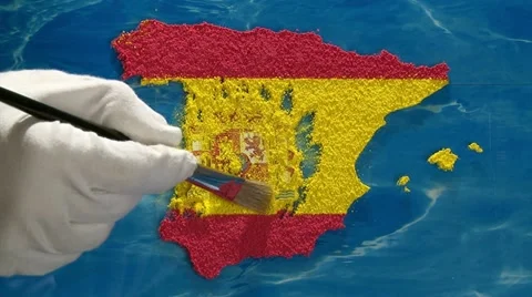 Spain map - artist 動画素材 11936223