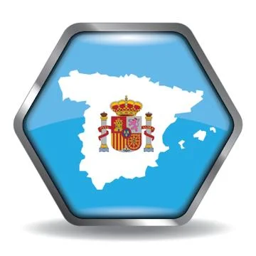 Spain Map Button Stock-Illustration