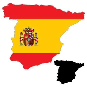 Spain map flag Stock Illustration