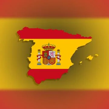 Spain map with the flag inside Illustrazione stock