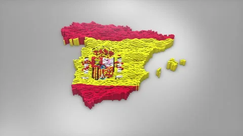 Spain Map with Flag Intro Background Stock Footage 315161624