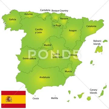Spain map Stock Illustration