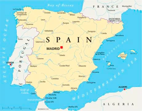 Spain Map 库存插图