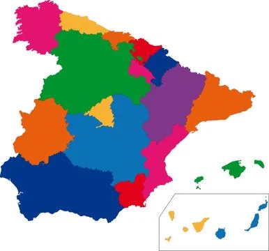 Spain map Stock Illustration