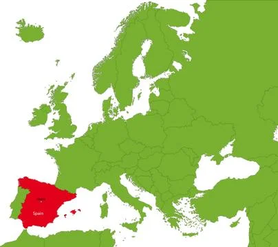 Spain map Stock Illustration