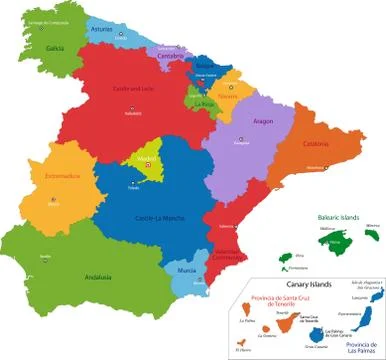 Spain map Stock Illustration