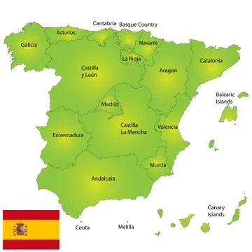 Spain map Stock Illustration