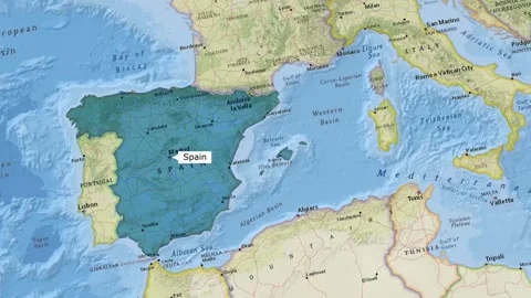 Spain Map New Style Stock Footage 294088066