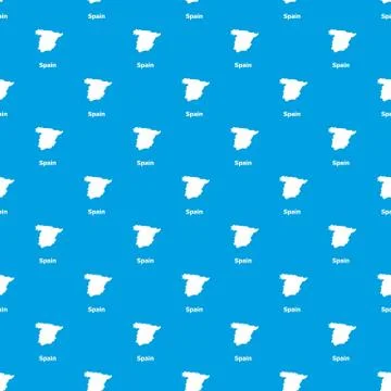 Spain map pattern vector seamless blue Illustrazione stock